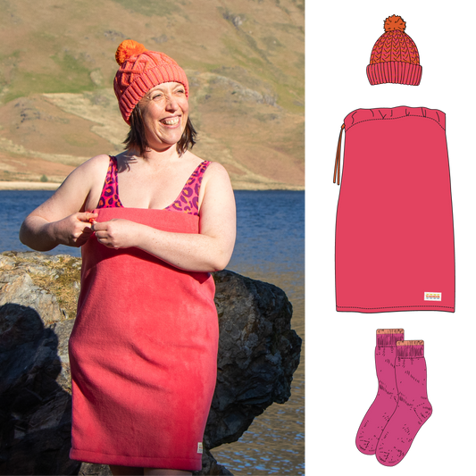 Changing Tube, Bobble Hat & Socks Bundle - Coral