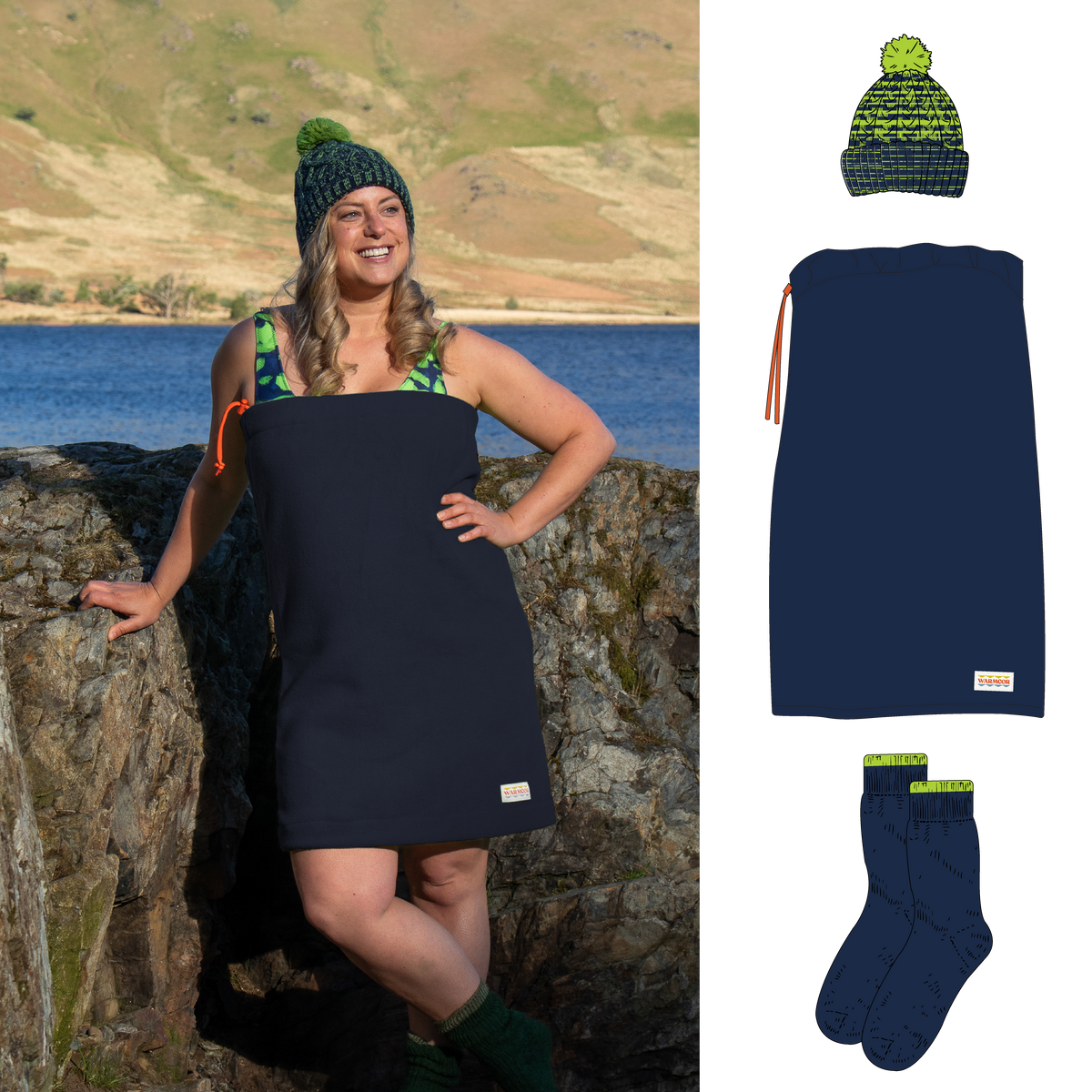 Changing Tube, Bobble Hat & Socks Bundle - Marine