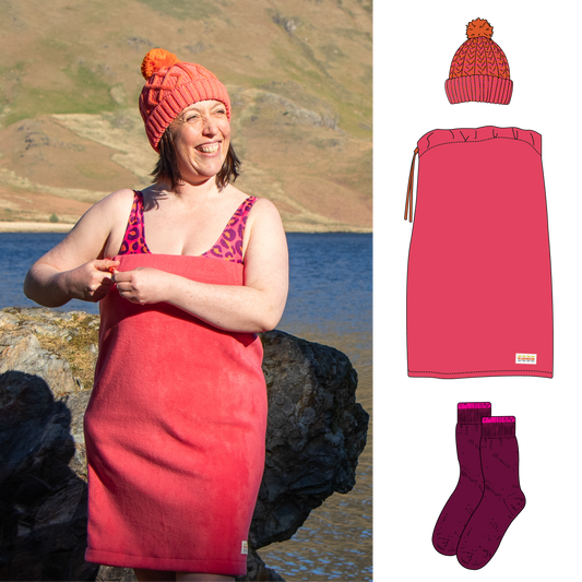 Changing Tube, Bobble Hat & Socks Bundle - Coral