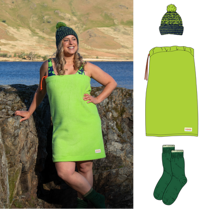 Changing Tube, Bobble Hat & Socks Bundle - Lime