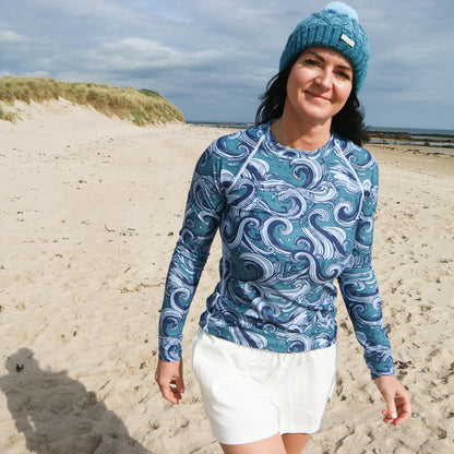 Teal Tide Long Rash Guard