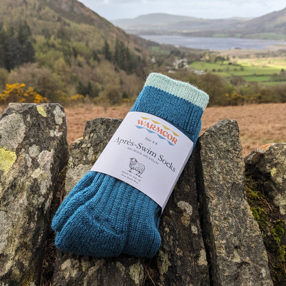 British Wool Socks - Teal and Kendal Mint