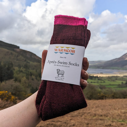British Wool Socks - Heather and Hot Pink