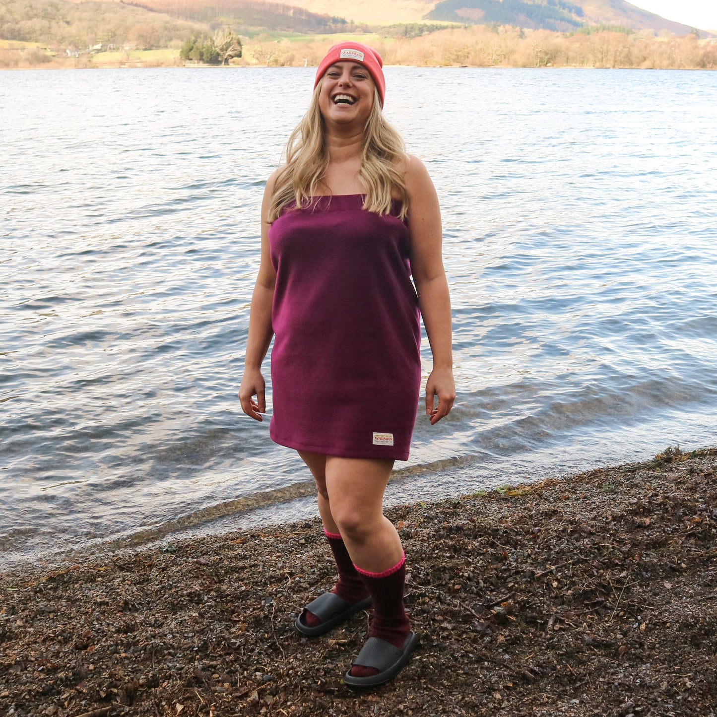 British Wool Socks - Heather and Hot Pink