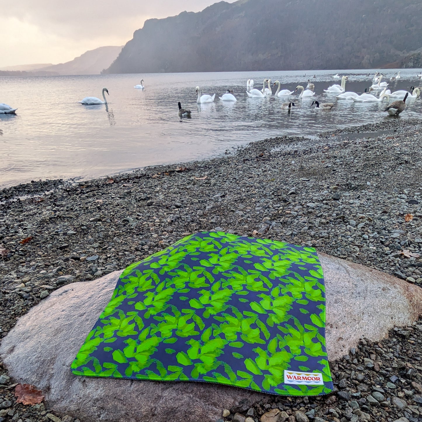 Lime Leaves Water-Resistant Outdoor Changing Mat