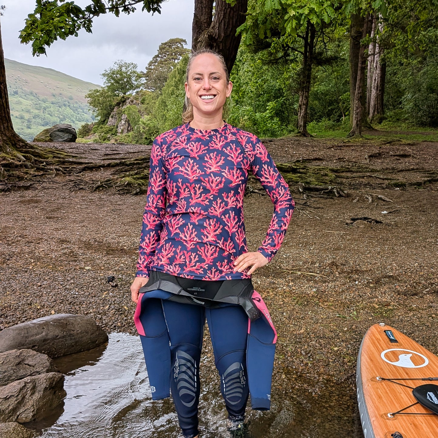 Midnight Coral Long Rash Guard