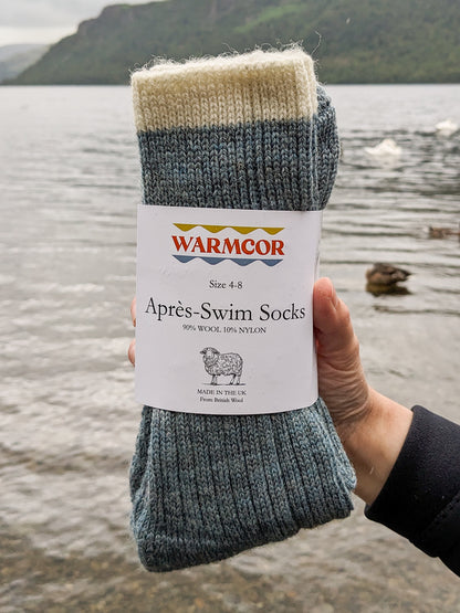 British Wool Sock - Blue & Cream